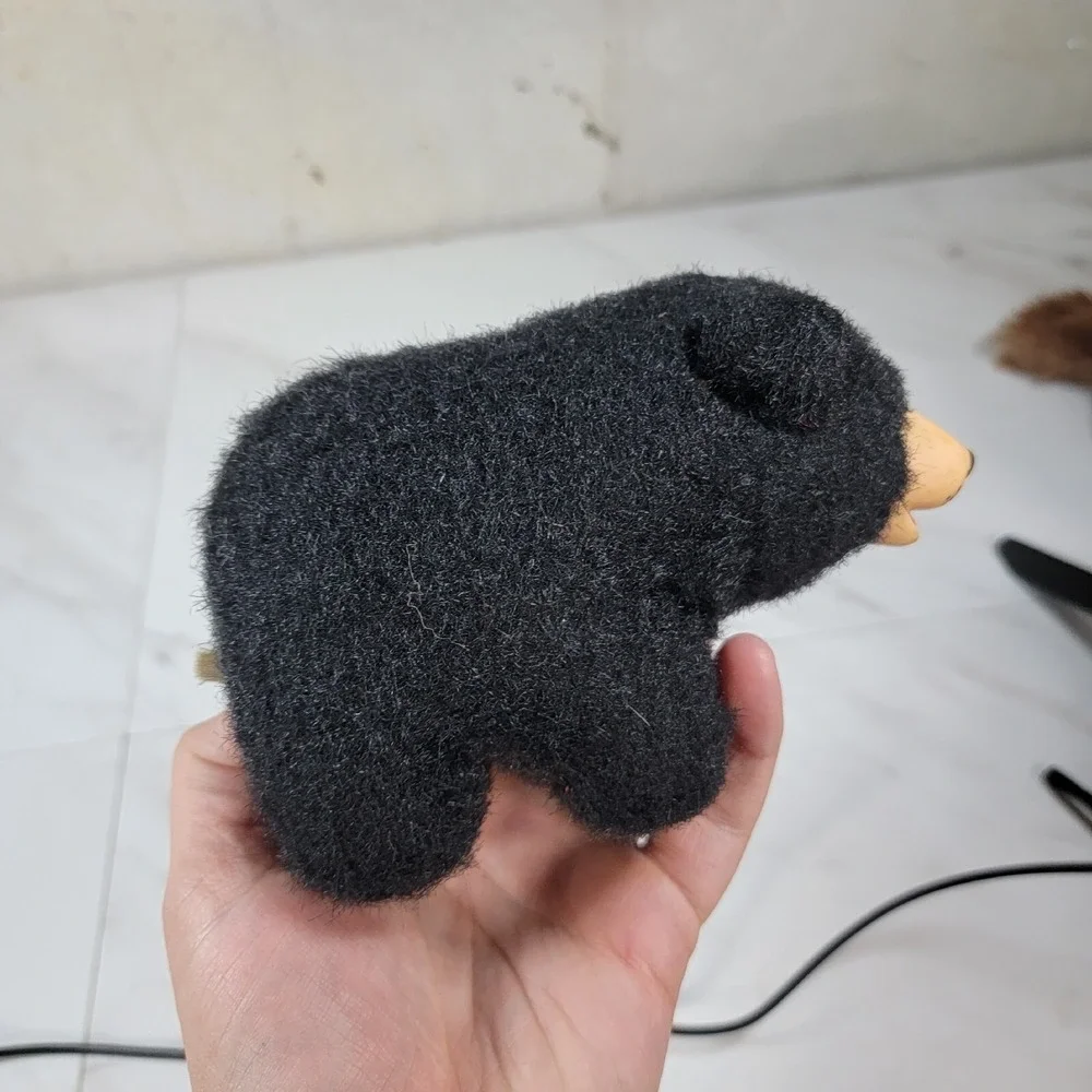 Vintage BLACK BEAR‎ Rubber Nose Plush Cork Filled